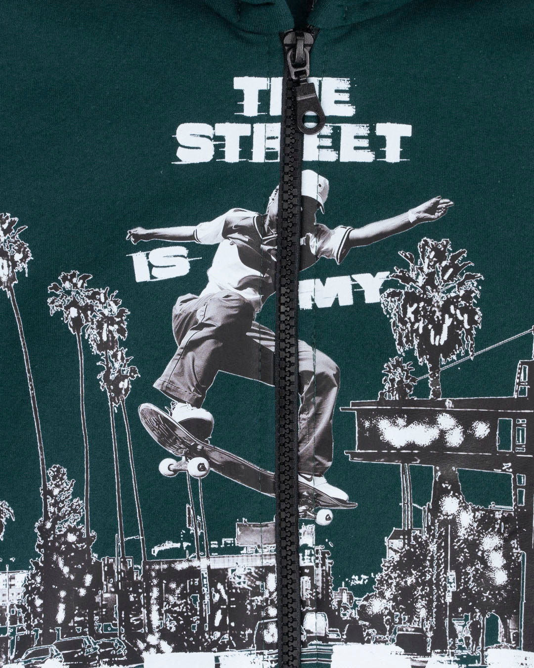 Felpa aperta in cotone felpato con skater FKM