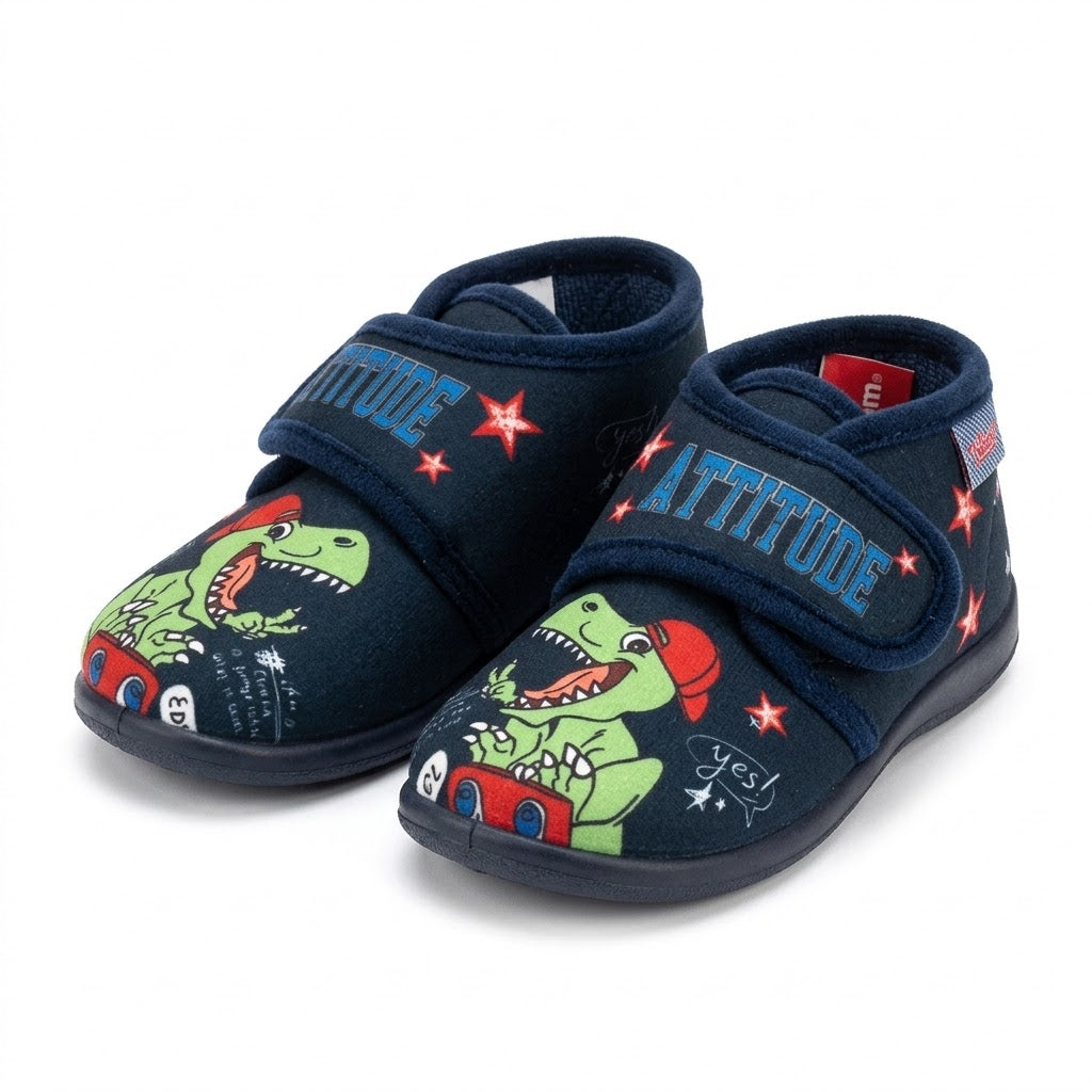 Pantofola con strappo e suola in gomma GRUNLAND
