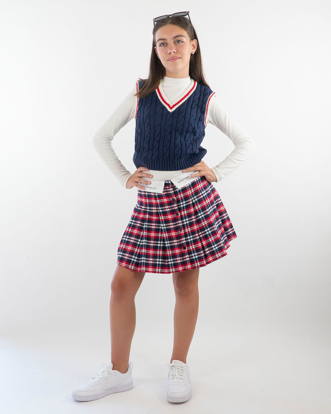 Gilet smanicato a trecce stile college I DO