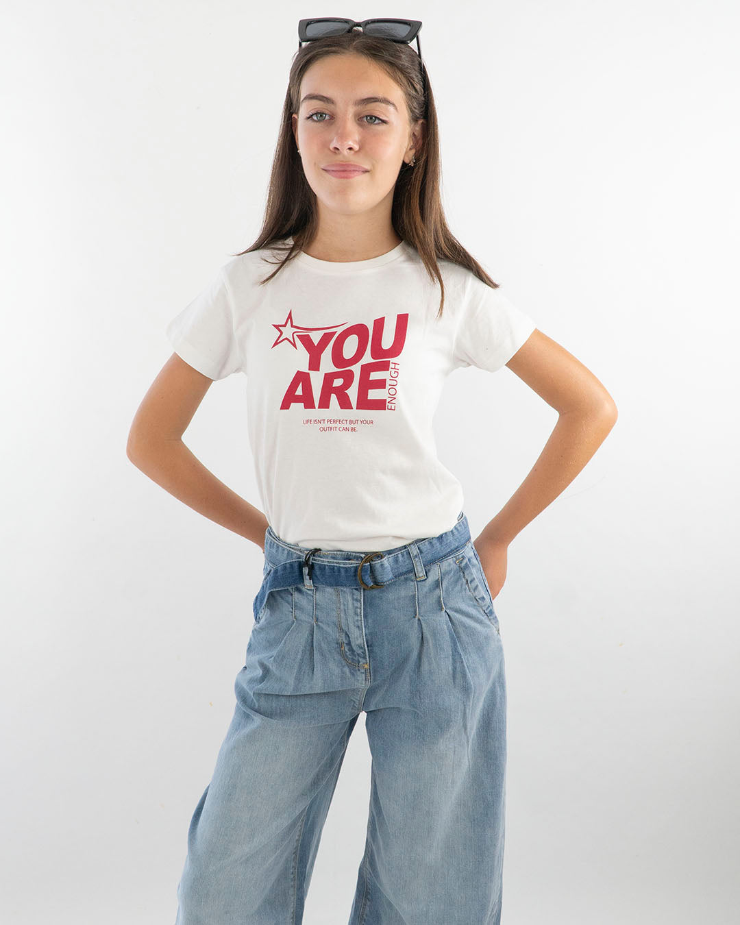 T-shirt manica corta con stampa rossa I DO