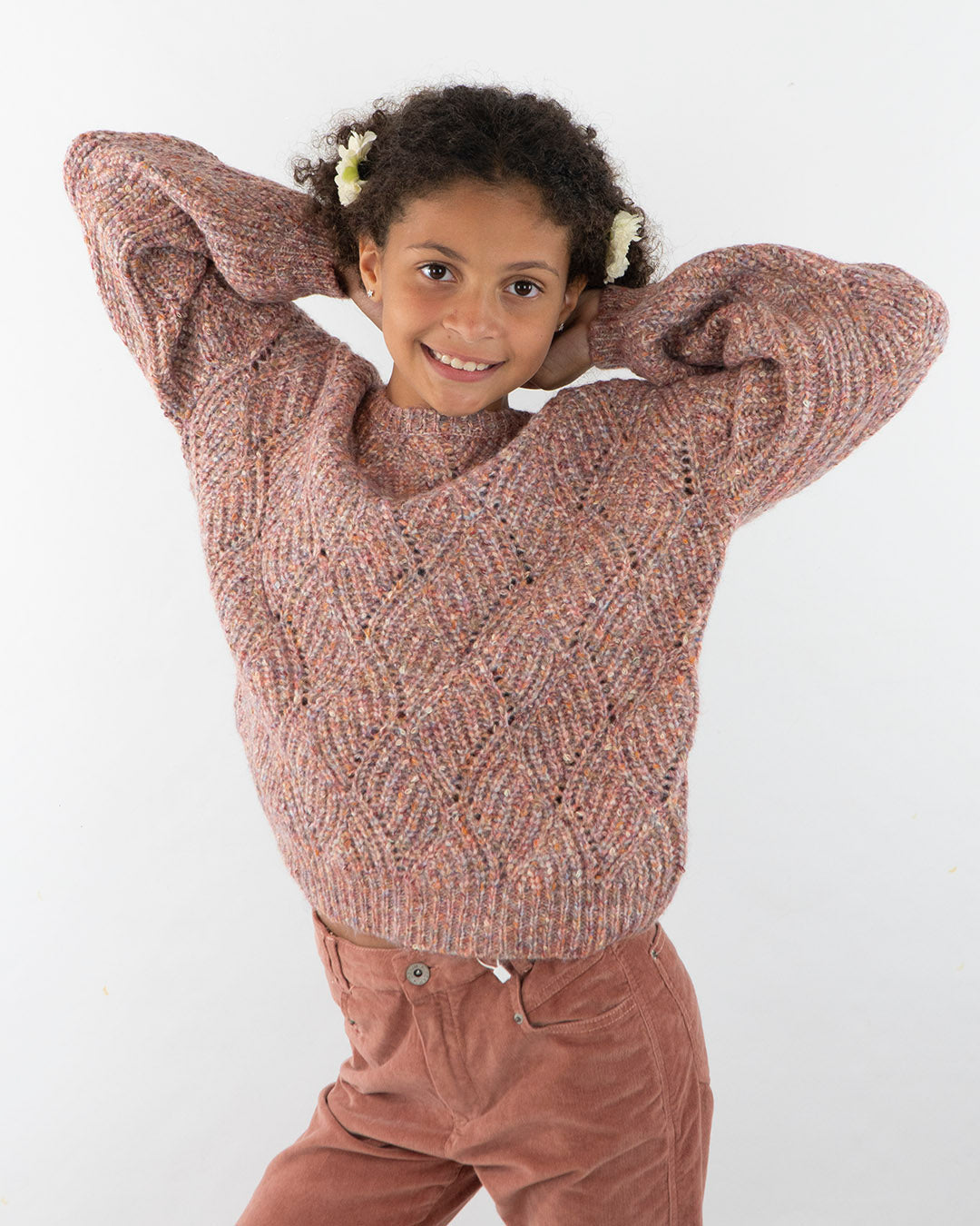 Maglione girocollo con manica rimborsata