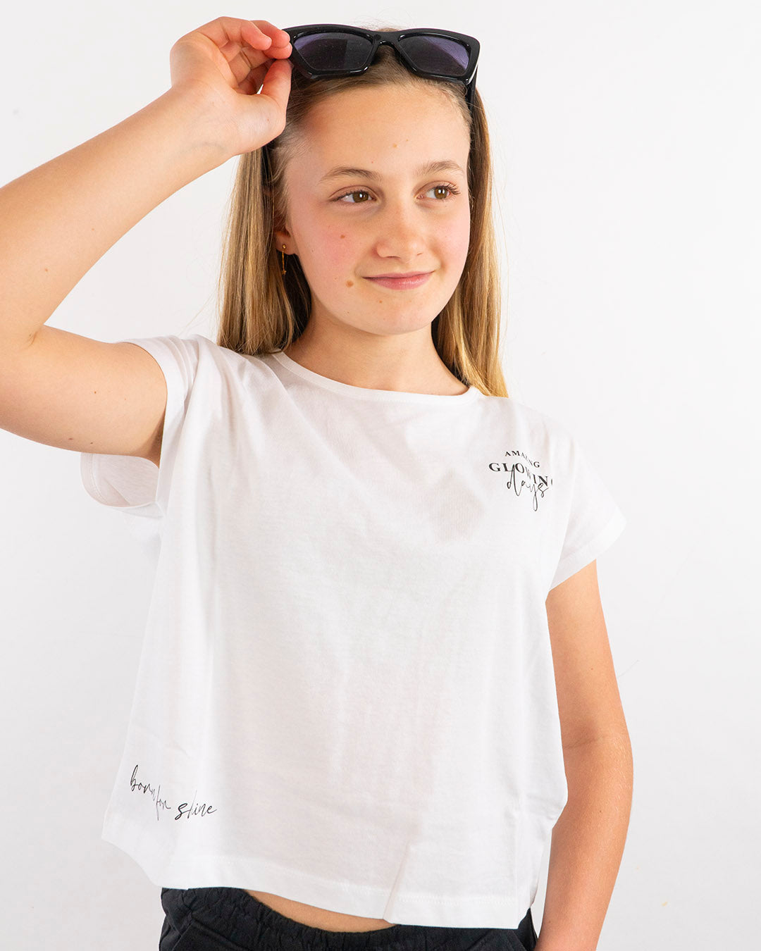 T-shirt larga con piccola scritta I DO