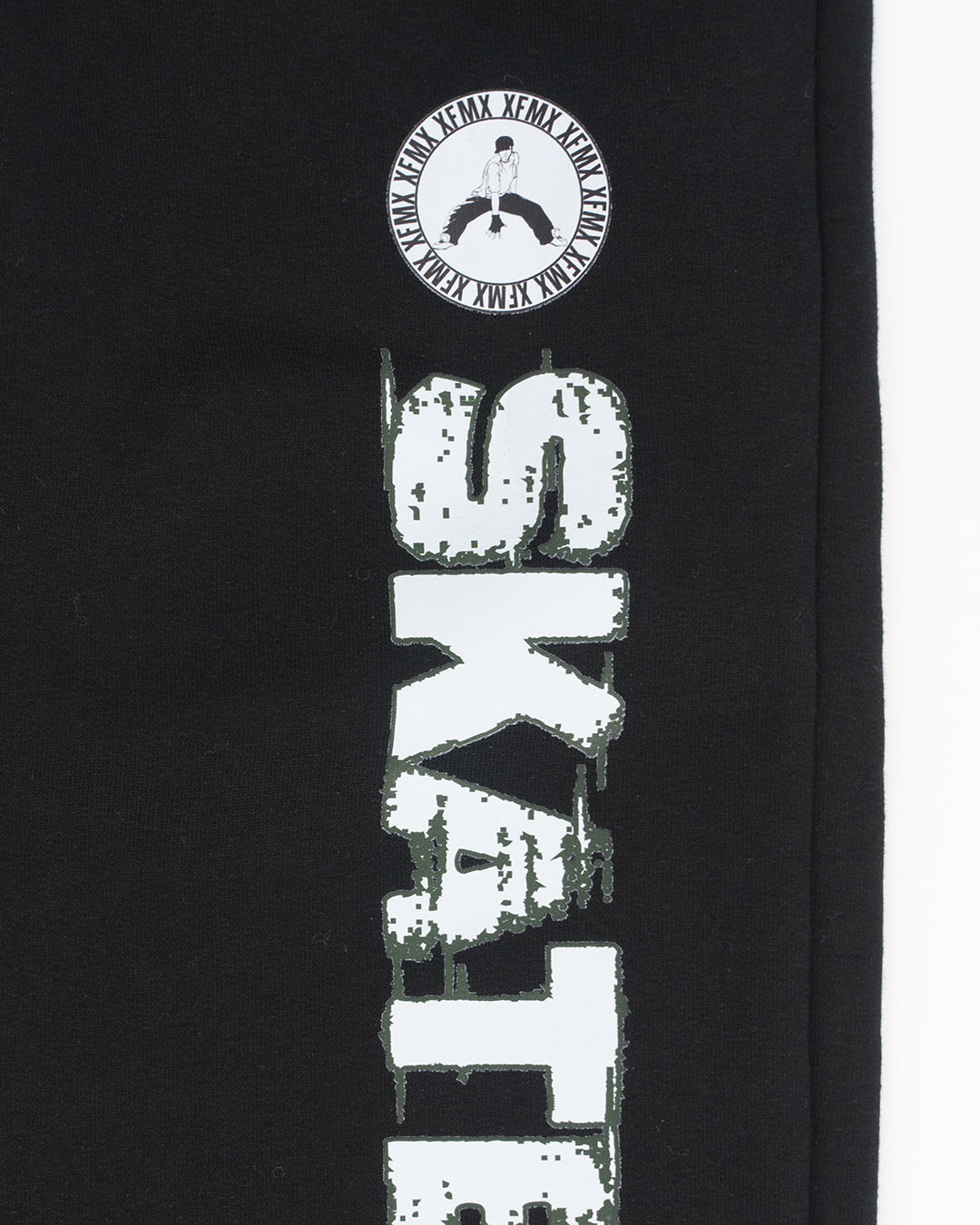 Pantaloni felpati con scritta laterale FKM