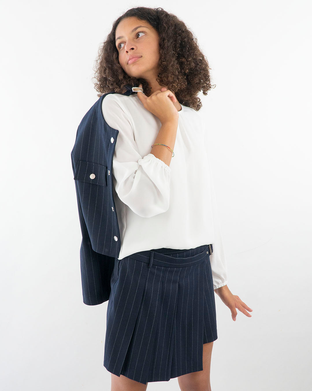 Camicia fluida con bottoncini argento KOCCA