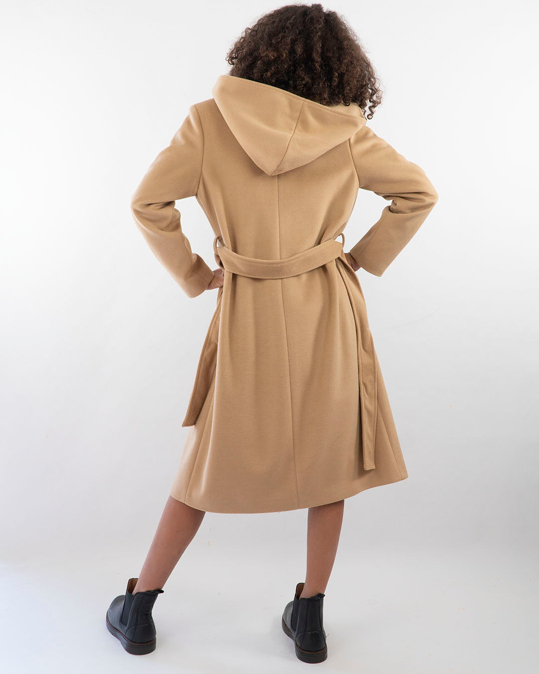 Cappotto in tessuto operato con cappuccio KOCCA
