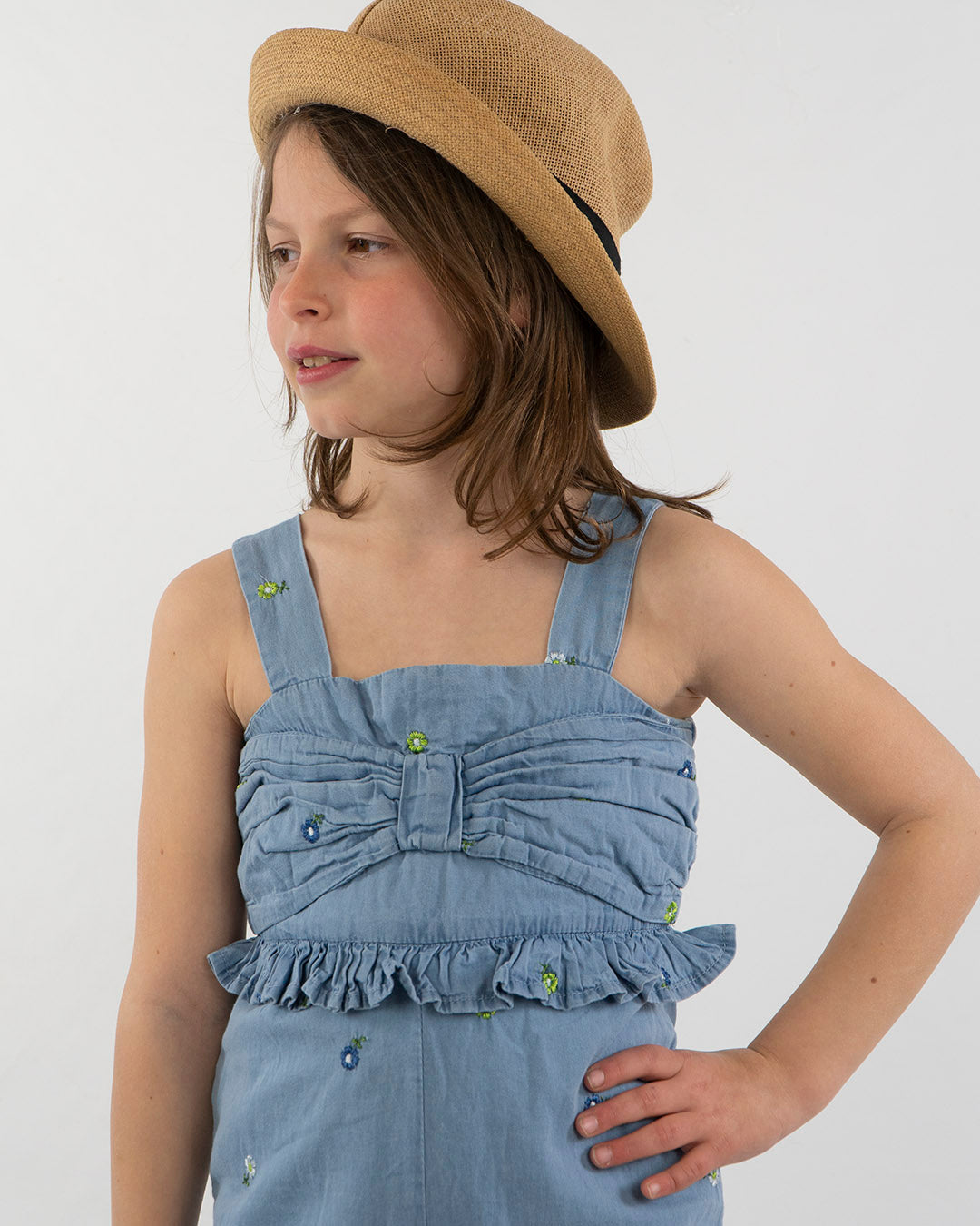 Tuta jeans con ricami