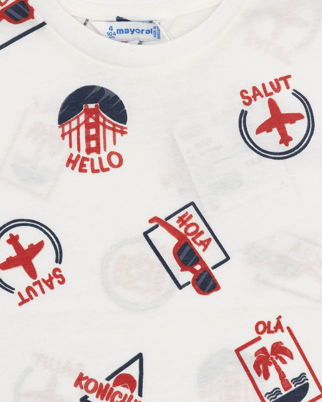 T-shirt manica corta con stampa saluti