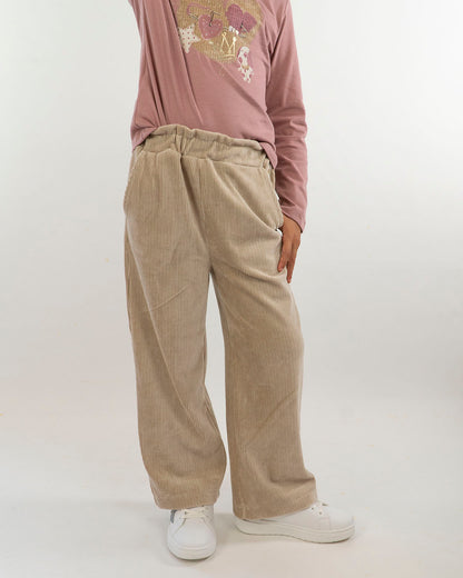 Pantaloni larghi in velluto rigato lurex MAYORAL