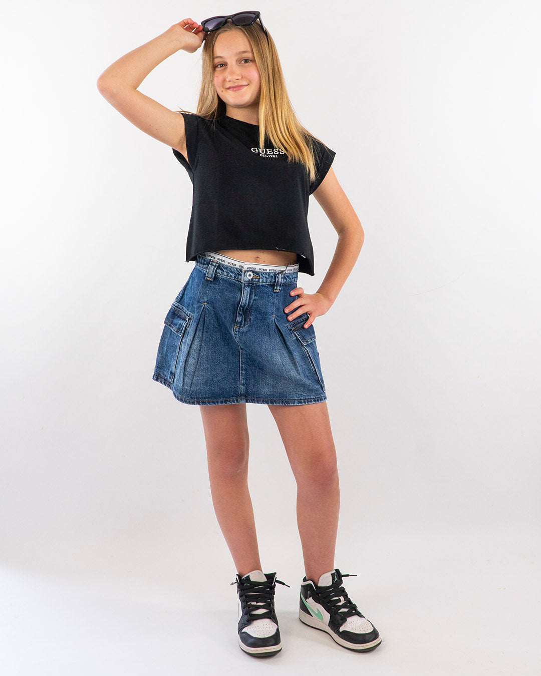 Gonna in Jeans con tasche e pences GUESS
