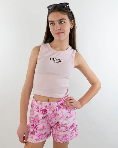 Shorts elasticizzati con palme GUESS