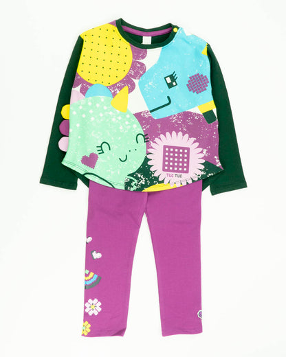 Completo con leggings e stampa unicorni Tuc Tuc