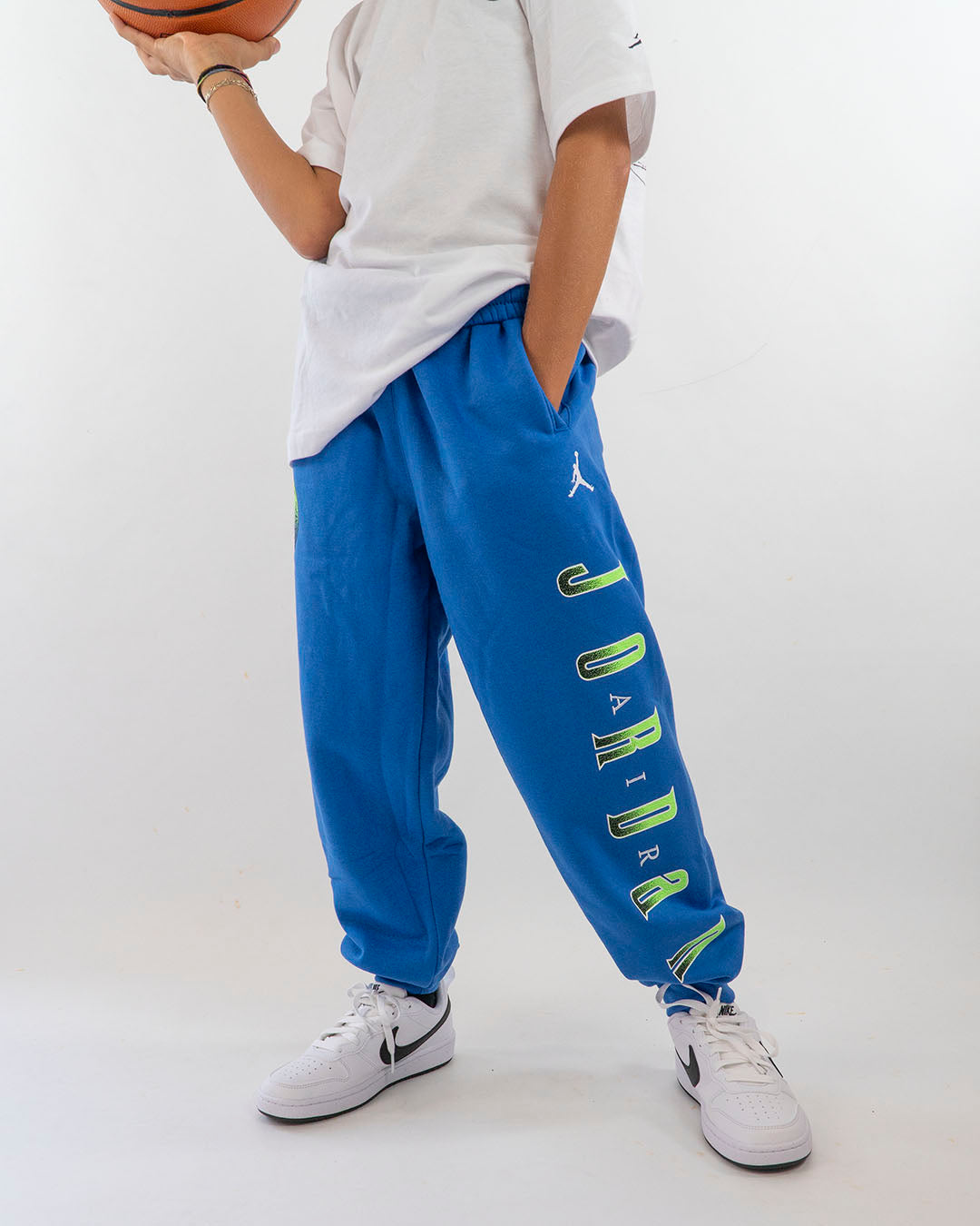 Pantalone felpato con scritta gommata JORDAN
