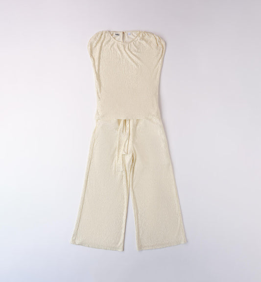 Completo 2 pz. in tessuto goffrato dorato I DO