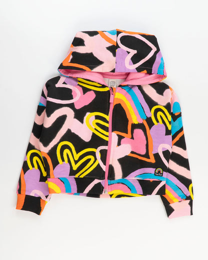 Felpa in cotone con cuori multicolor TUC TUC
