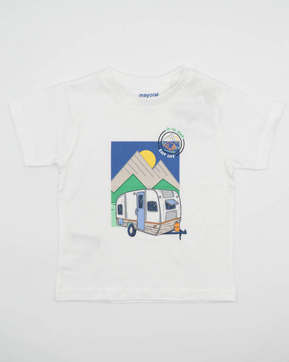 T-shirt manica corta  con stampa roulotte