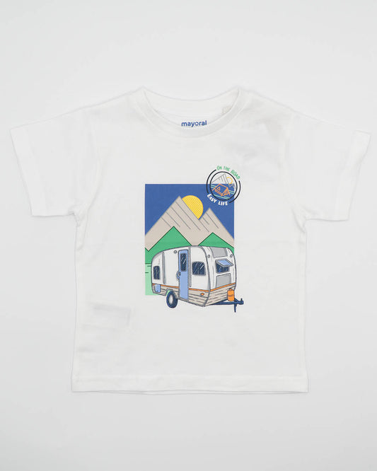 T-shirt manica corta  con stampa roulotte