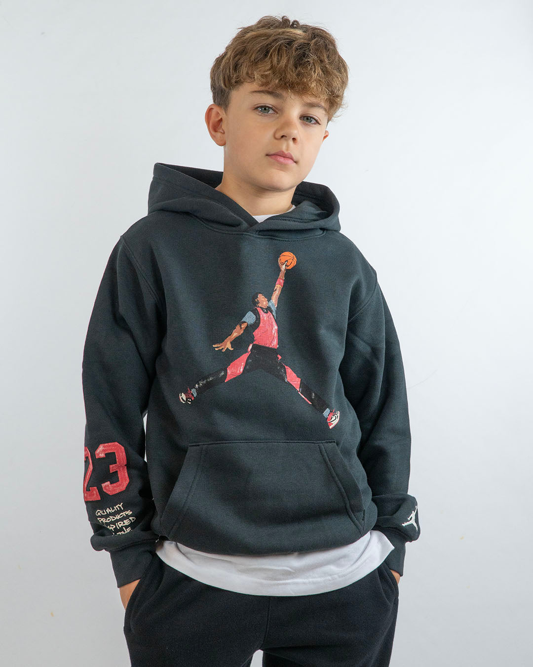 Felpa chiusa felpata con stampa fonte retro JORDAN