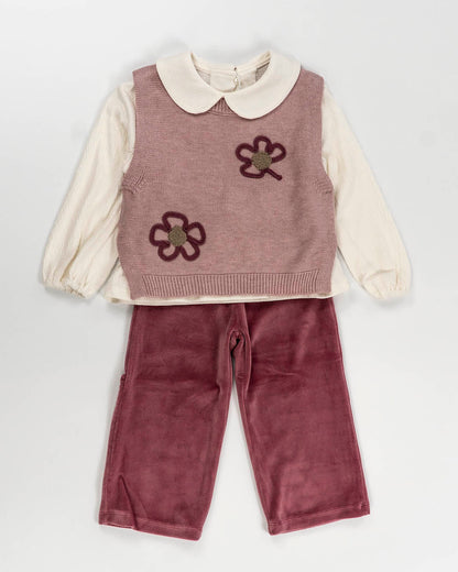 Completo 3 pz. con gilet in maglia MAYORAL