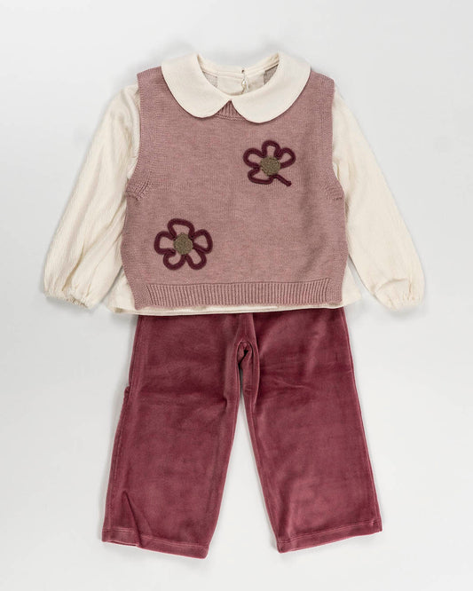 Completo 3 pz. con gilet in maglia MAYORAL