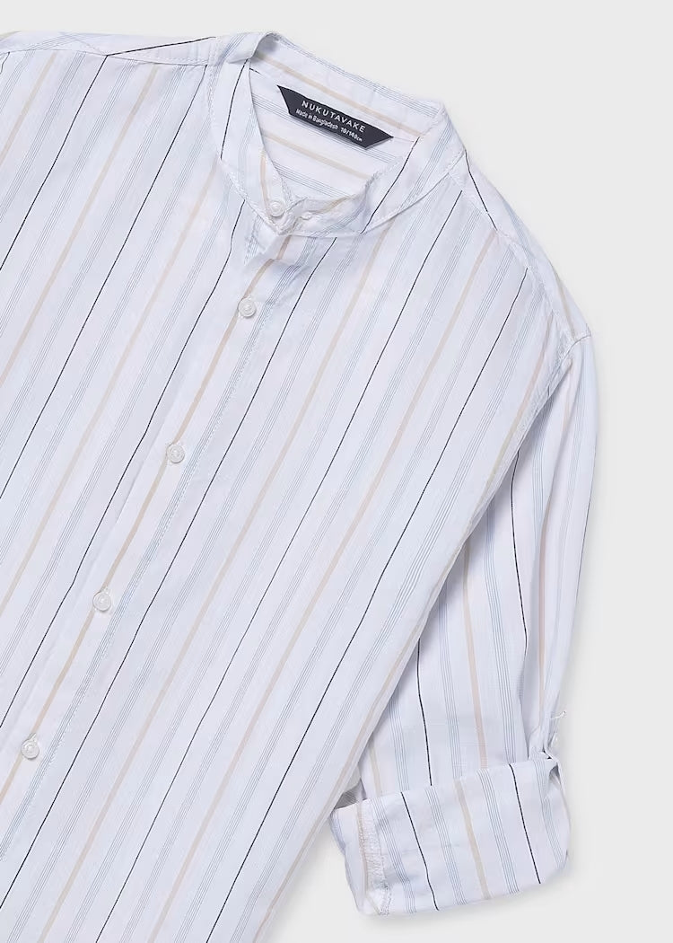 Camicia a righe con collo alla coreana MAYORAL