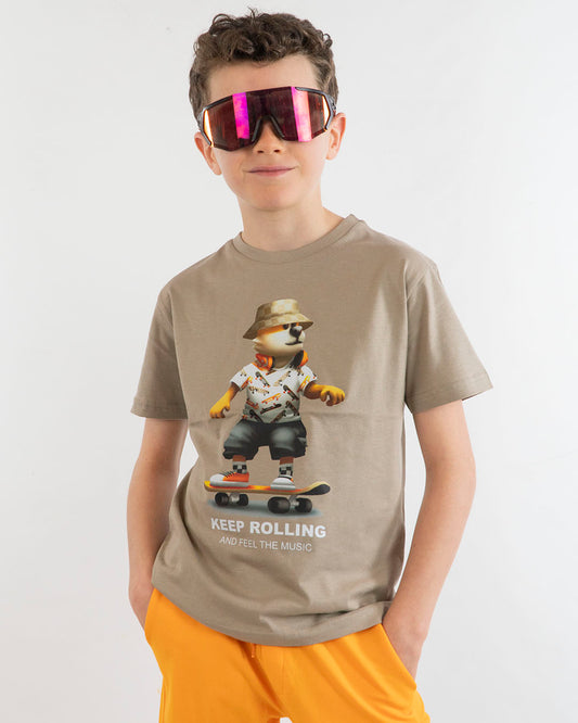 T-shirt con orsetto skater MAYORAL
