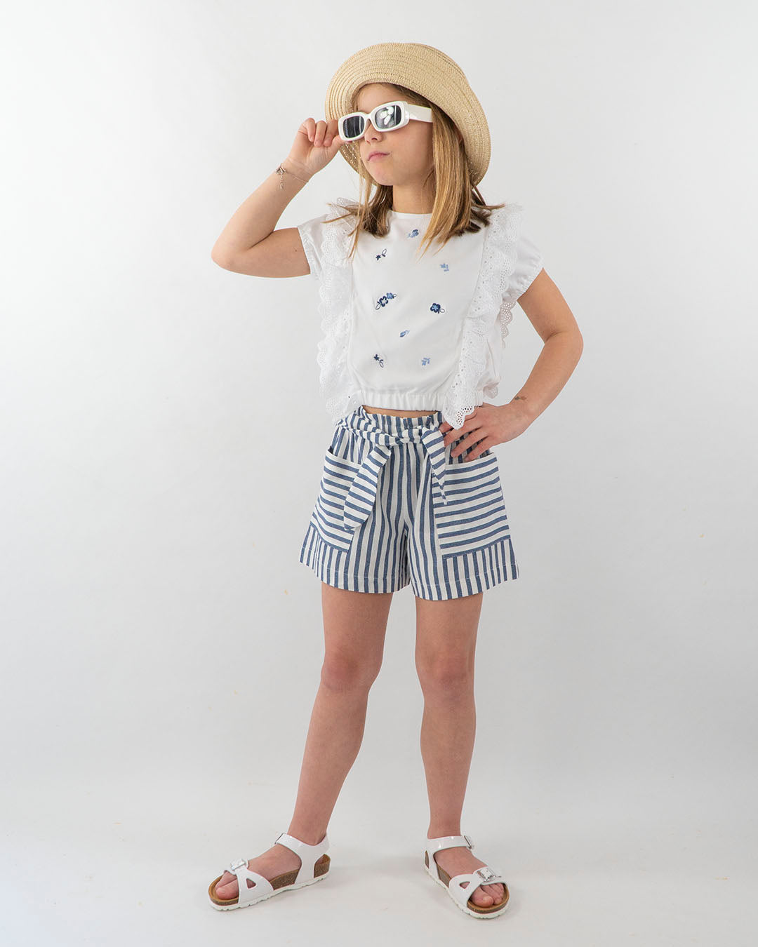 Pantaloni corti a righe