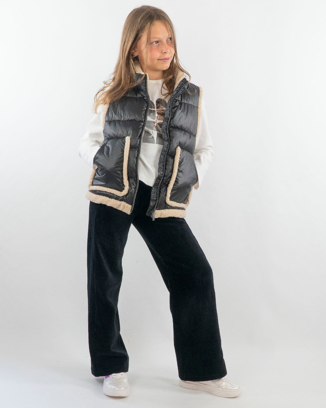 Gilet imbottito con inserti teddy MAYORAL
