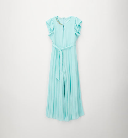 Tuta elegante plissettata con catenina dorata I DO