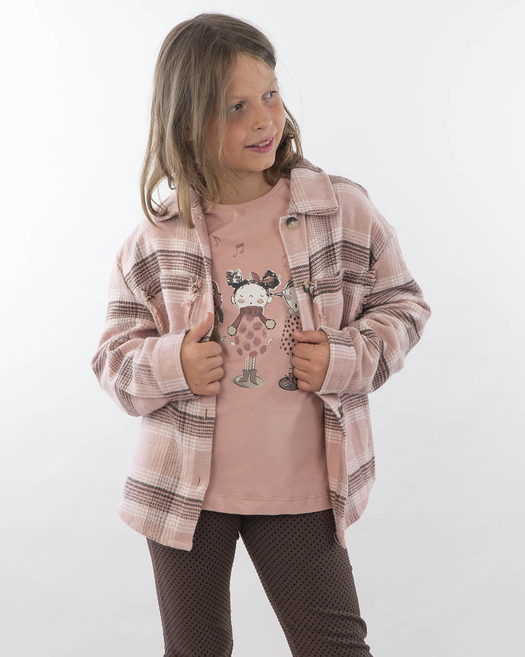 Camicia felpata pied de poule