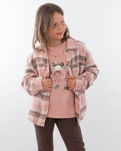Camicia felpata pied de poule