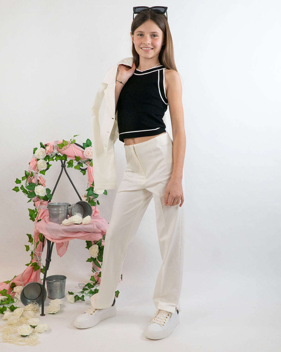 Top in tricot con profili a contrasto MAYORAL