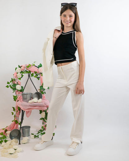 Top in tricot con profili a contrasto MAYORAL