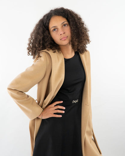 Cappotto in tessuto operato con cappuccio KOCCA