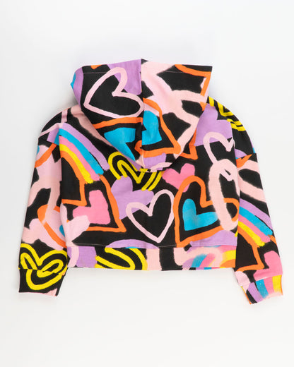 Felpa in cotone con cuori multicolor TUC TUC