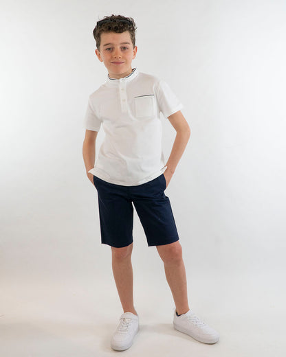 T-shirt in piquet con colletto coreana MAYORAL