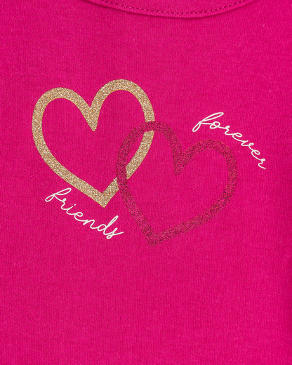 T-shirt manica lunga con cuori in lurex I DO