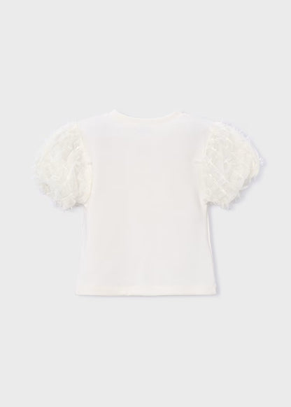 T-shirt con maniche a sbuffo in tulle MAYORAL