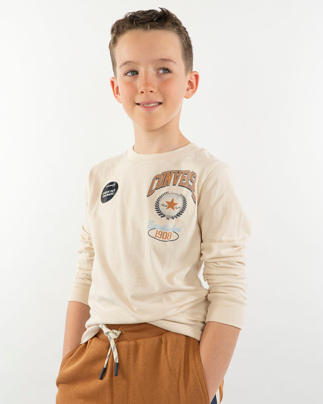 T-shirt manica lunga con stampa dietro CONVERSE