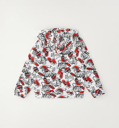 Felpa aperta in cotone con stampe  I DO