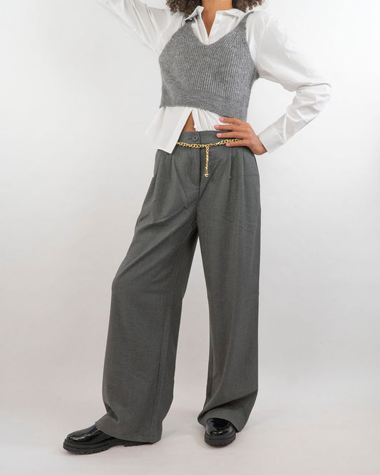 Pantalone largo con cinturina a catena I DO