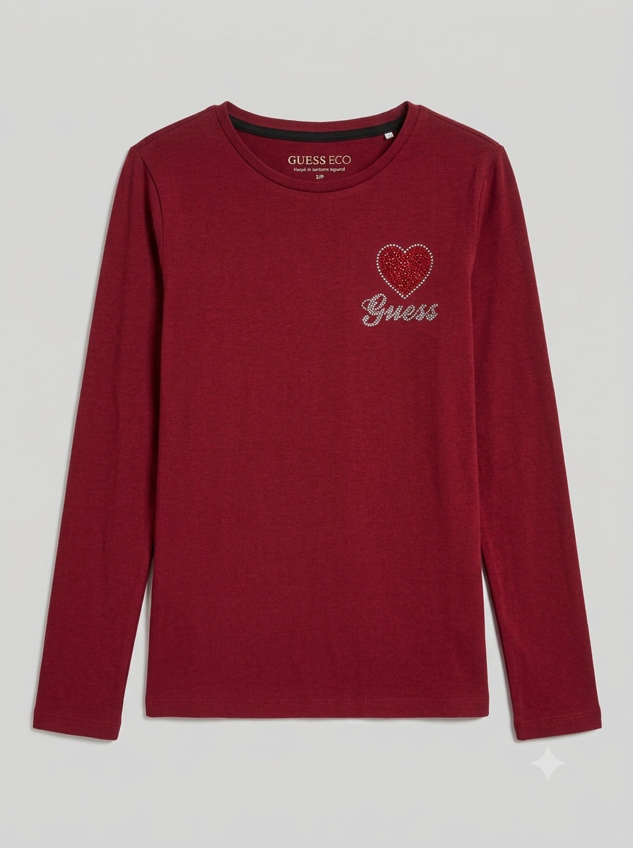 T-shirt con logo in strass J6BI09 K5783-G5B7 GUESS