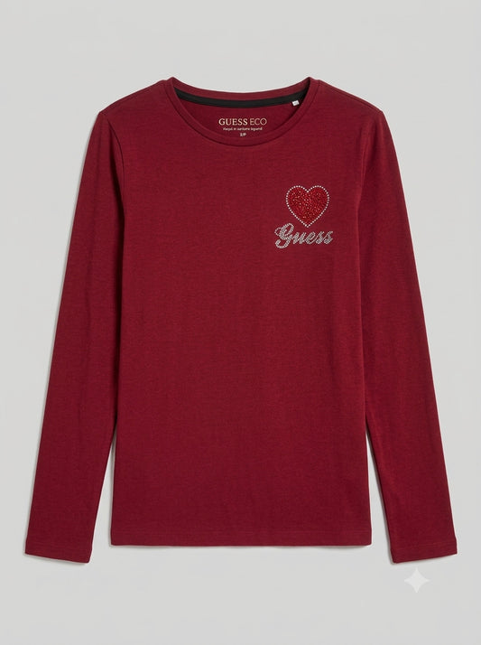 T-shirt con logo in strass J6BI09 K5783-G5B7 GUESS