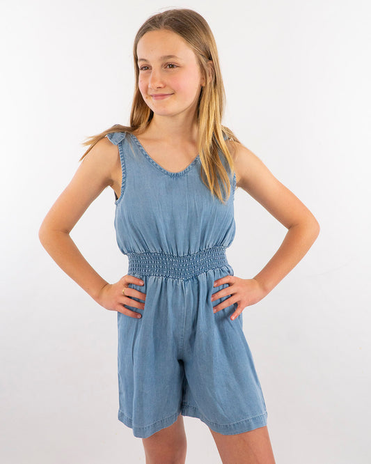 Tutina in tela jeans con arricciatura in vita I DO