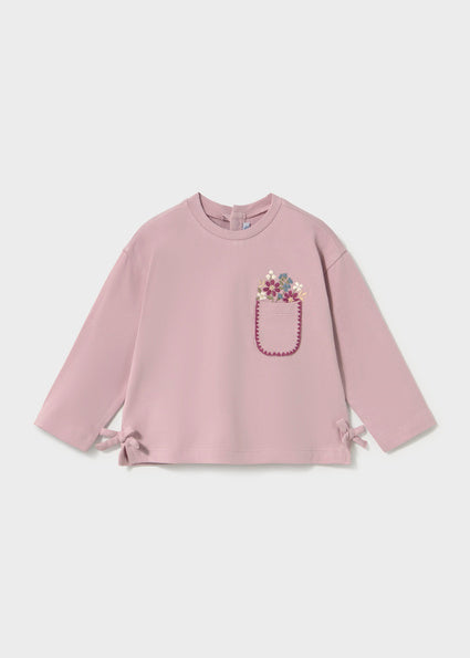 T-shirt con tasca fiorita art.2.087-011 MAYORAL
