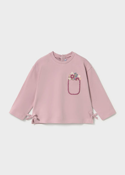 T-shirt con tasca fiorita art.2.087-011 MAYORAL