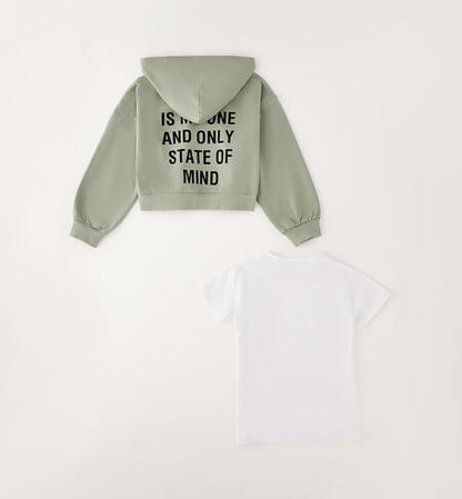 Felpa in cotone + t-shirt art.4G705-4836  I DO