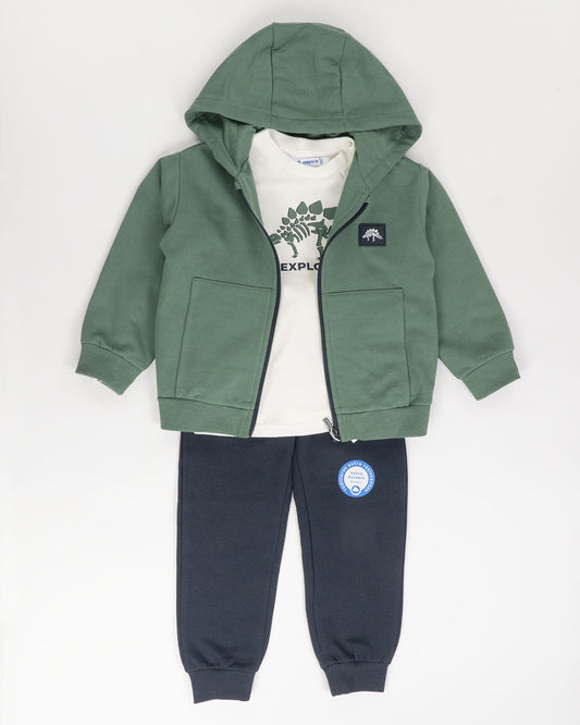 Tuta 3 pz. felpata con dinosauro MAYORAL