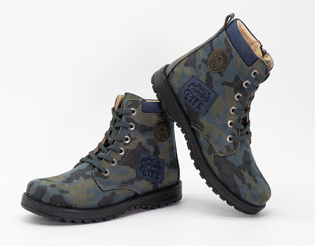 Anfibio in pelle camouflage con zip PRIMIGI