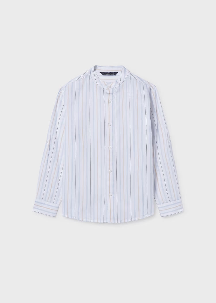 Camicia a righe con collo alla coreana MAYORAL