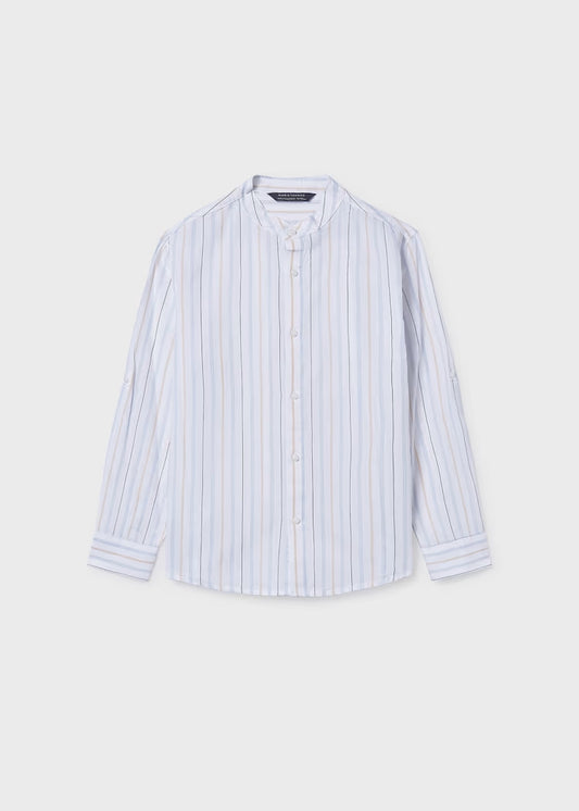 Camicia a righe con collo alla coreana MAYORAL